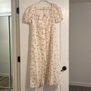 sleeper maxi split tie floral dress